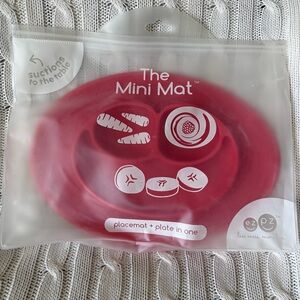 EZPZ Mini Mat Baby Placemat NEW Food Bowl Plate Silicone Suction Meal Time Red